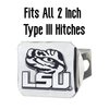 FANMATS 14972 LSU Tigers Chrome Metal Hitch Cover with Chrome Metal 3D Emblem