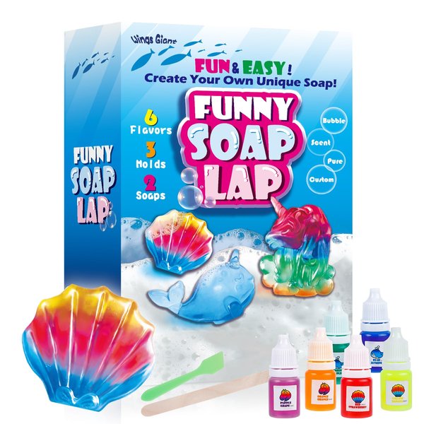 Wings Giant Soap Making Kit for Kids, DIY Unicorn Craft Kit Kids-STEM Science Kits-Make Your Own Soap Kit, Kids Activity Set, Unicorn Birthday Christmas Gift for Girls Boys Ages 6 7 8 9 10 11 12