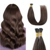 Sunya I Tip Hair Extensions Human Hair Dark Brown 40 Grams 50 Strands/Package Pre Bonded I Tip Hair Extensions Fusion 18 inches Remy Straight Stick Tip Real Human Hair Extensions #2