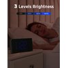 Projection Alarm Clock, Digital Clock with 180° Rotatable Projector, 3-Level Brightness Dimmer, Clear LED Display, USB Charger, Progressive Volume, 9mins Snooze,12/24H, for Bedroom