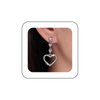 Sttiafay Vintage Rhinestone Heart Dangle Earrings Long Crystal Heart Earrings Silver Hollow Heart Drop Earrings Cz Love Heart Stud Earrings Jewelry for Women and Girls