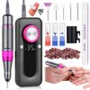SAVILAND Portable Electric Nail Drill Kit: 35000RPM Rechargeable Electric Nail Drill with Basci 8*Drill Bits 50*Sanding Bands Nail Tool for Beginners Nail Art Removal Nail Care for Manicure & Pedicure