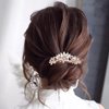 JONKY Bride Wedding Rhinestone Hair Side Comb Silver Pearl Bridal Hair Combs Crystal Hair Pieces Daily Hair Accessories for Women and Girls (Style2)