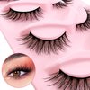 Cat-Eye Lashes Wispy Eyelashes 15mm Fox Eye Lashes Angel Wing Lashes Faux Mink False Eyelashes Natural Look 5 Pairs pack (5P-B27)