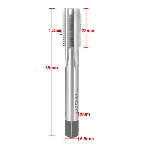 ATOPLEE Metric Thread Tap,M12 HSS 6542 Right Hand Thread Tap (M12x1.25)