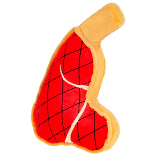 Giftable World 10 Inch Plush Pet Toy Tomahawk Steak with Squeaker & Crinkle Dog Chew Toy