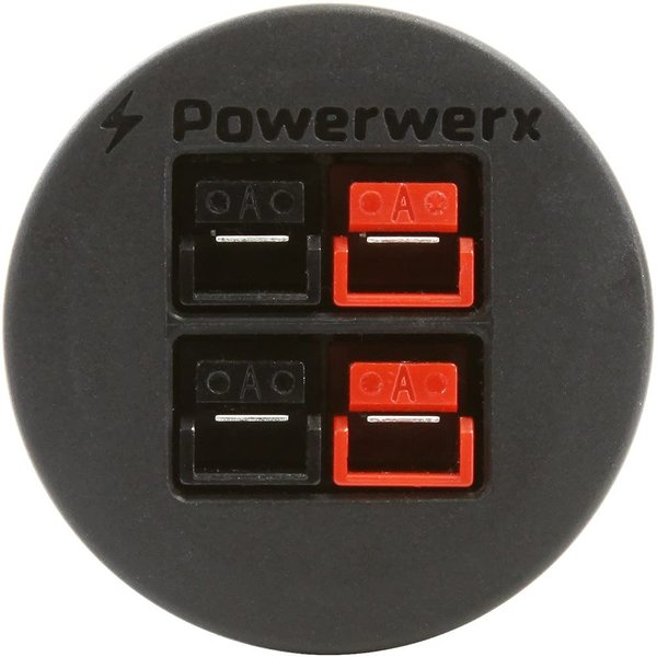 Powerwerx PanelPole2, Panel Mount Housing for Two Anderson Powerpole Connectors with a Weather Tight Cover