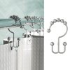 Maytex Shower Curtain Hooks, Shower Curtain Rings, Rust-Resistant Decorative Double Roller Glide Shower Hooks, Shower Rings for Bathroom Shower Rods, Curtains, Liners, Set of 12, Chrome