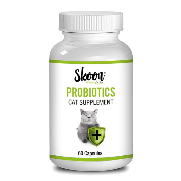 Skoon Probiotics Cat Supplement, 60 Capsules - Improves Gut Health, Immunity, Skin Conditions, and Litterbox Smell