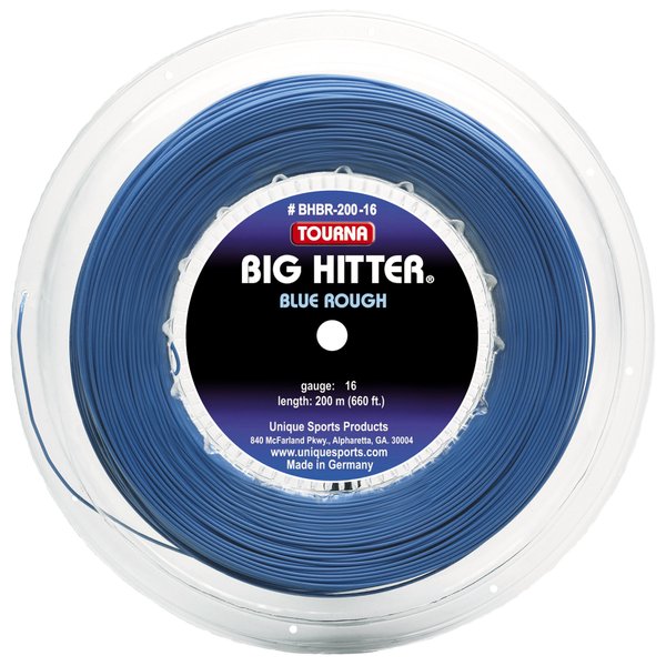 Tourna Big Hitter Blue Rough 16g Reel Maximum Spin Polyester Tennis String