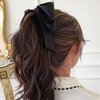 Generic 2 PCS Ribbon Bow Banana Clip Vertical Ponytail Claw Clip Bowknot Hair Clip for Women Girls Korean Style Banana Barrette Sweet Hair Accessories Ponytail Holder