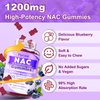 2 Pack NAC Gummies 1200mg, N Acetyl Cysteine Supplement for Adults and Kids, NAC Chewable Support Liver Health, Antioxidants & Immune System, Sugar-Free, Blueberry Flavor, 120 Count