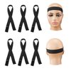 Popvibes 6 Pcs Black Adjustable Elastic Band For Wigs,Elastic Band for Melting Lace,Adjustable Wig Bands,Wig Accessories (6Pcs-F)