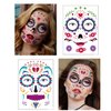 Day of the Dead Sugar Skull Tattoos Floral Black Skeleton Web Red Roses Halloween Costume Temporary Tattoos 9 Sheets