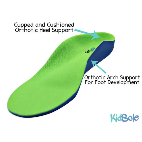 Neon Fix Premium Grade Orthotic Insole by KidSole For Flat Feet and Arch Support (20 CM) Kids Size 12-1.5