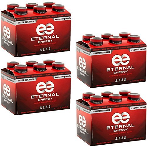 Eternal Energy Premium Energy Shot (Tropical Punch, 6 count, Pack of 4)