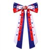 Boderier 4th of July Hair Bows for Women Red White Blue Hair Bow Clips Jeweled Star Patriotic Ribbon Hair Clips Independence Day Hair Accessories Fourth of July Party Favors