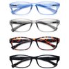 HEEYYOK Small Reading Glasses Womens/Men 3.00+ 4-Pack Readers,Lightweight Rectangular PC Frame Comfortable Spring Hinges 4 Pouch
