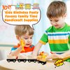 Hoarost 16 Pcs Wooden Train Cars DIY Unfinished Magnetic Train Cars Toys for Train Theme Party Decorations Birthday Supplies DIY Crafts Projects