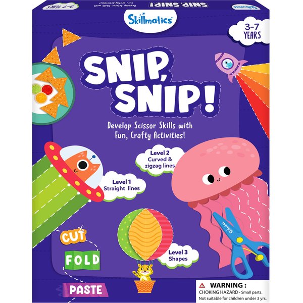 Skillmatics Art & Craft Activity Kit - Snip, Snip, Practice Scissor Skills, Craft Kits & Supplies, Easter Basket Stuffers, Gifts for Toddlers, Girls & Boys Ages 3, 4, 5, 6, 7, Travel Toys