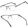 EYECEDAR 5-Pack Reading Glasses for Men Blue Light Blocking Gunmetal Gray Metal Half Frame Spring Hinges Readers Glasses Mens Readers 1.75