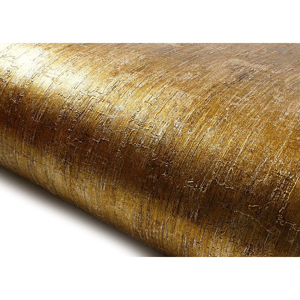 ROSEROSA Peel and Stick PVC Metallic Self-Adhesive Wallpaper Covering Counter Top Shelf Liner Lime Gold (NI941 : 2.00 Feet X 6.56 Feet)
