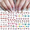 3D Cartoon Nail Art Stickers Self Adhesive Cute Nail Decals 6 Sheets Kawaii Design Nail Charms for Acrylic Nails Supplies Designer Nail Stickers for Women Girls DIY Nail Decorations Accessories