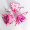 Lautechco 100Pcs Hot Pink Organza Bags 3x4 inches Organza Gift Bags Small Mesh Bags Drawstring Gift Bags Christmas Drawstring Organza Gift Bags (3x4 inches Hot Pink)