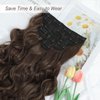 Clip in Hair Extensions 6 PCS Natural Soft Hair Blends Well Hair Extensions 20 Inch Light Brown Long Wavy Hairpieces for Women