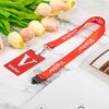 VELATYVIO 25 Sets Visitor Badge Lanyard with Clips Breakaway Reusable Temporary PVC Pass Card for Event Fundraising Company Exhibition Guest School Activities 3.54 x 2.13inch Red