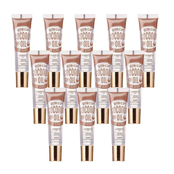 KISS Broadway Clear Lip Gloss 0.47oz/14ml 12Pcs (Coconut Oil)