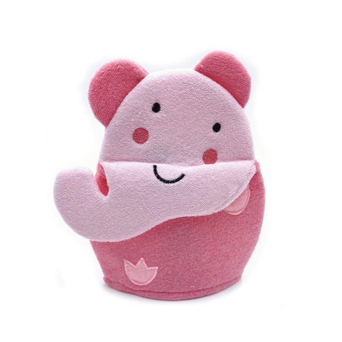 HSENCHO Bath Sponge for Kids Cute Animal Shower Bathing Mitt Loofah Soft Wash Sponge Body Scrub for Baby Toddler (3 Animals)