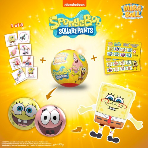 MiraBall Spongebob Mystery Expandable Maxi Plush to UNbox, Collectible Squishy and Soft Plush with 4 Surprise, Limited Edition - Personalized Gifts & Great Toy Gift for Kids Aged 3+ (4-Pack)