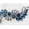 Faship Navy Blue Crystal Hair Comb