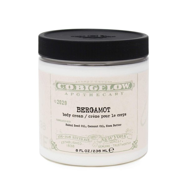 C.O. Bigelow Iconic Collection Bergamot Body Cream, with Kukui Seed Oil, Coconut Oil, and Shea Butter, 8 fl oz