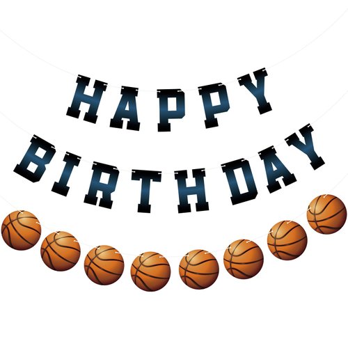 Adecortalk Basketball Happy Birthday Banner Basketball Birthday Party Decorations for Boys Basketball Party Supplies Sports Theme Party Decorations Basketball Birthday Sign