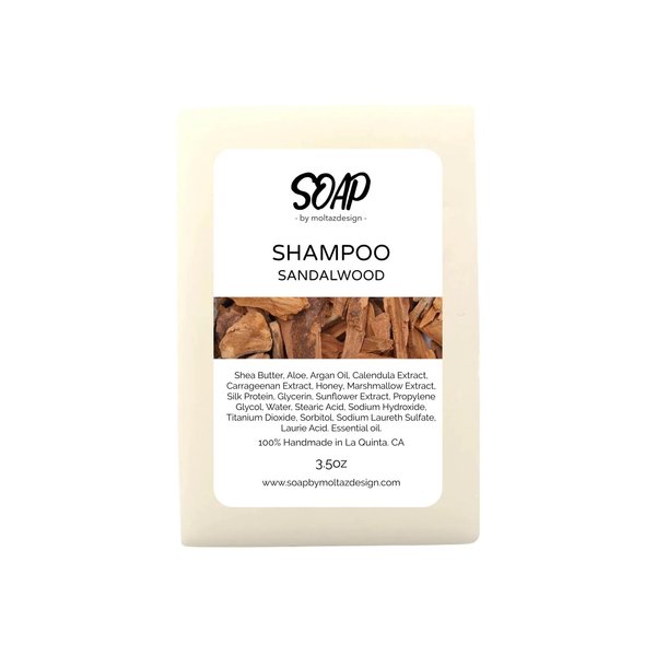 Shampoo bar with sandalwood | Handmade | 3.5oz | Argan oil, Calendula oil and much more.