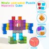 Doloowee 50 PCS Magnetic Blocks, Magnetic Building Toys Translucent Magnetic Building Blocks for Kids Ages 3-8, STEM Preschool Toys Montessori Sensory Magnet Toys for 3 4 5 6 Years Old Boys Girls