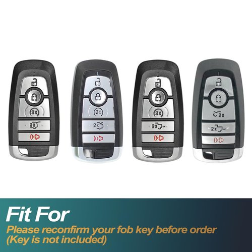 FEYOUN Key Fob Cover Compatible with Ford Escape Expedition Explorer F-150 F-250 F-350 F-450 F-550 Maverick Mustang Lincoln Aviator TPU Remote Keyless Key Fob Case Protection Shell Accessories, White