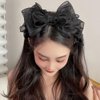 Aswewamt 3 Pcs Black Lace Bowknot Headband Vintage Knotted Hair Hoop French Fancy Bow Cosplay Lace Headband Costume Accessories for Women Girls
