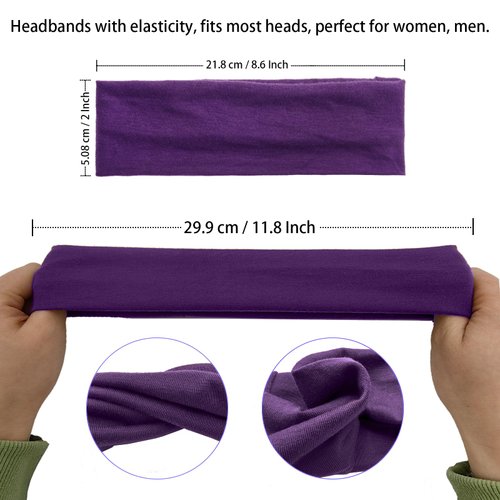 Thick Headbands for Women Non-Slip 6 Pack Elastic Head Bands Soft Fabric Headbands Stylish Stretchy Headbands for Running Workout Sports Yoga Gym