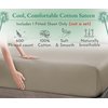 Luxuriously Soft Twin Fitted Sheet, 600 Thread Count Cooling Sheets, Sateen Weave, 100% Cotton Sheets, No-Pop Elastic for Snug Fit, Deep Pocket Bottom Sheet with Head & Foot Tag (Taupe)