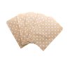 N'icePackaging 50 Qty 4" x 6" Decorative Flat Paper Gift Bags - White Polka-Dot on Brown Kraft Bags - For Sales/Treats/Parties Cookies/Gifts