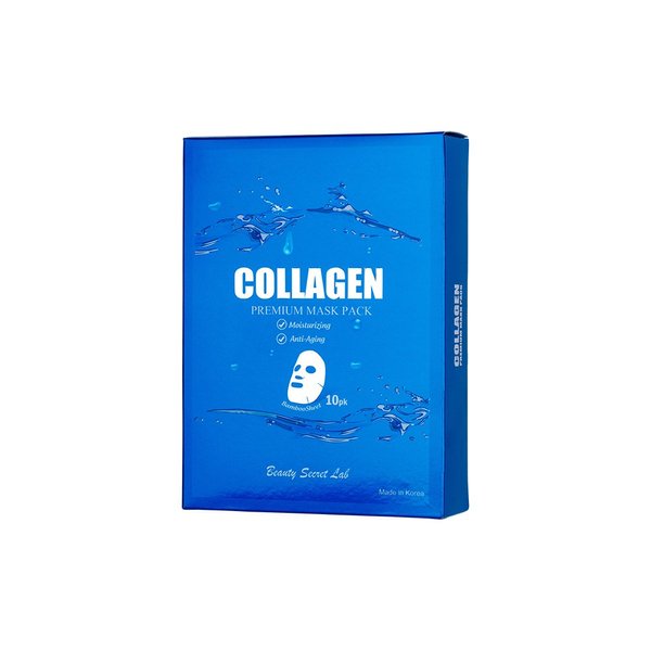 Kina Cosmetics Collagen Facial Mask (10PK) Premium Sheet Mask with Anti-Aging Collagen Boost