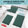 Smiry Memory Foam Toilet Rugs U-Shaped 20x20, Extra Soft Absorbent Non-Slip Contour Bathroom Rugs, Machine Washable Bath Mats for Toilet, Green