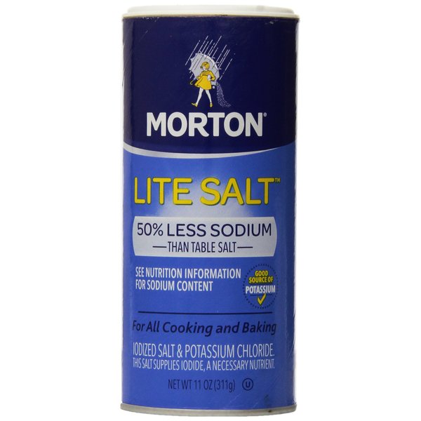 Morton Lite Salt, With Half The Sodium Of Table Salt, 11 oz