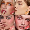 BEFIVECOK Liquid Blush for Cheeks, Soft Cream Blush with Cushion Applicator, Dewy Finish Matte Velvet Texture, Natural-Looking, High-Pigmented Blendable, Long-Wearing Skin Tint Blush Makeup | #05 ENERGETIC-Coral Orange