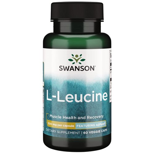 Swanson Amino Acid Ajipure L-Leucine Pharmaceutical Grade 500 Milligrams 60 Veg Capsules