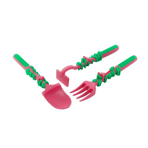 Constructive Eating - Toddler Utensils Made in USA - Construction Dino Fairy Silverware for Toddlers - Construction Utensils for Kids - Construction Eating Fork Spoon (Garden Fairy)