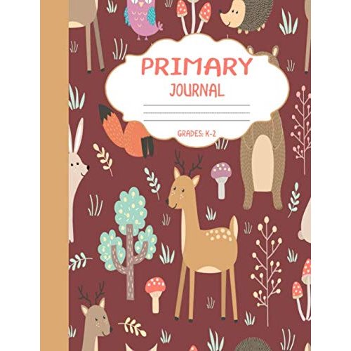 Primary Journal Grades k-2: Cute Animals, Draw and Write Composition Book for Kids, Half Page Lined Paper with Drawing Space ( 8.5" x 11" Notebook with Soft Durable Cover )